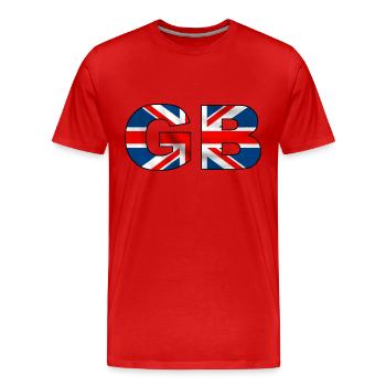 GB Union Jack - T-shirt bio Premium Homme - rouge - Devant - Damien (186cm)