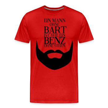 Bart, Beard - Cadeau pour les hommes - Verdage Bart - T-shirt bio Premium Homme - rouge - Devant - Damien (186cm)