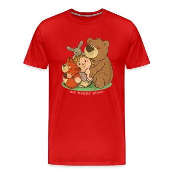 my happy place - Men's Premium Organic T-Shirt - red - Front - Damien (186cm)