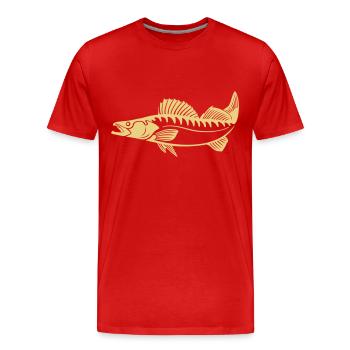 Zander (sandre) - T-shirt bio Premium Homme - rouge - Devant - Damien (186cm)