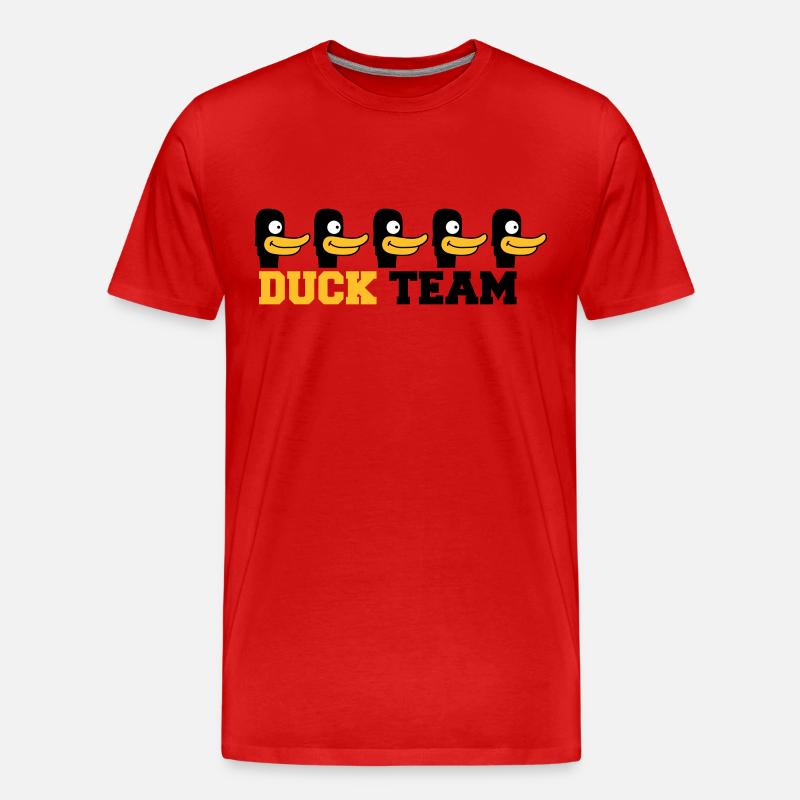 Duck Team - Men's Premium Organic T-Shirt - red