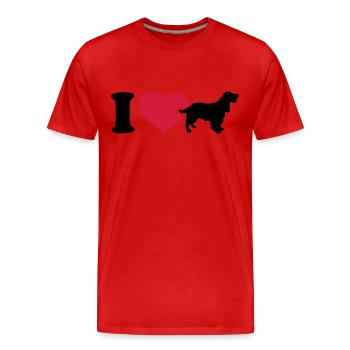 Cocker Spaniel - Männer Premium Bio T-Shirt - Rot - Vorne - Damien (186cm)