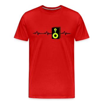 heart beat Herzschlag Monitor Lautsprecher - Männer Premium Bio T-Shirt - Rot - Vorne - Damien (186cm)