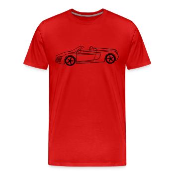 Luxus Cabrio Tribal - Männer Premium Bio T-Shirt - Rot - Vorne - Damien (186cm)