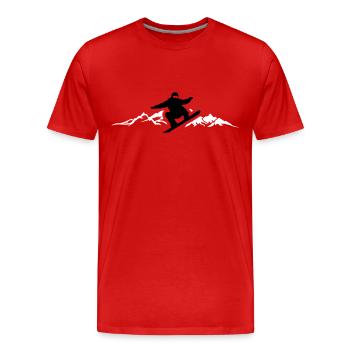 Wintersport - Snowboard - Männer Premium Bio T-Shirt - Rot - Vorne - Damien (186cm)