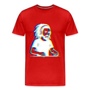 EDM - DJ - Glitch Rave Stil - Männer Premium Bio T-Shirt - Rot - Vorne - Damien (186cm)