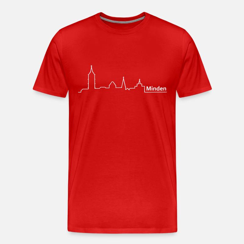 minden skyline - Männer Premium Bio T-Shirt - Rot