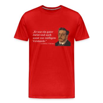 Ludwig Thoma citation - T-shirt bio Premium Homme - rouge - Devant - Damien (186cm)