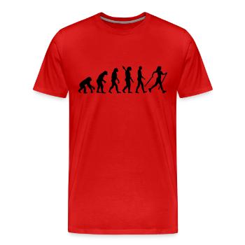 Évolution Nordic Walking - T-shirt bio Premium Homme - rouge - Devant - Damien (186cm)