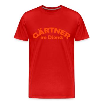 gärtner im dienst - Männer Premium Bio T-Shirt - Rot - Vorne - Damien (186cm)