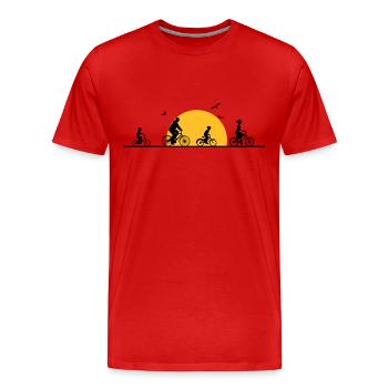Freizeit - Radtour Familie - Männer Premium Bio T-Shirt - Rot - Vorne - Damien (186cm)