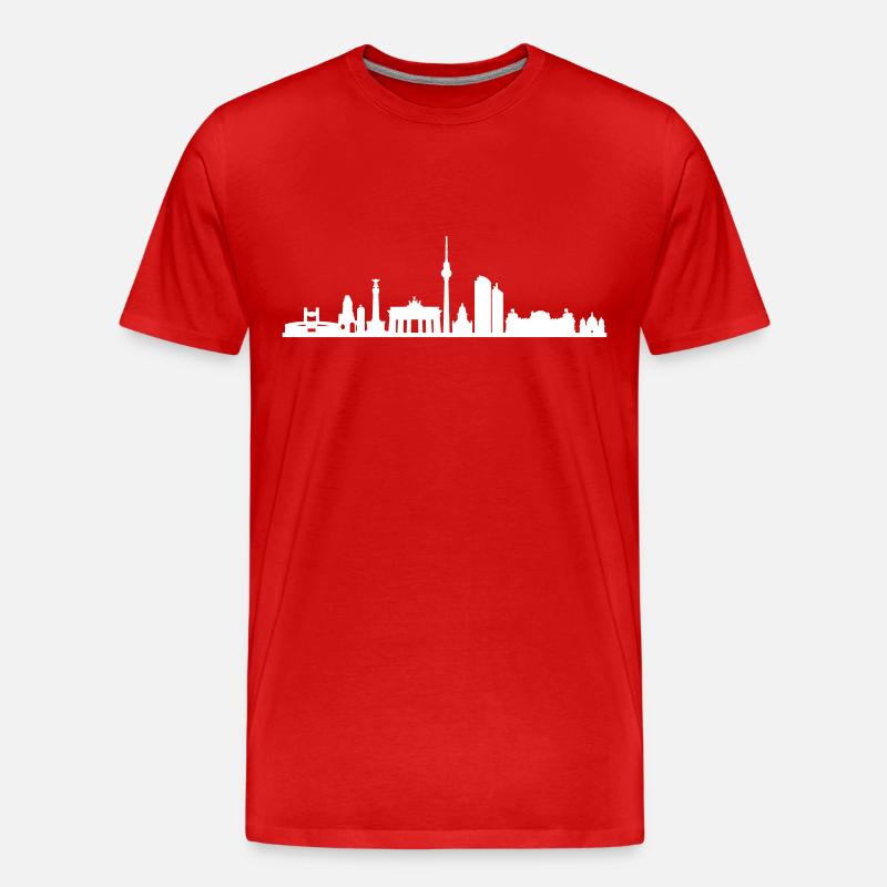 Skyline - Berlin - Männer Premium Bio T-Shirt - Rot