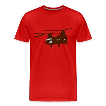 helicopter - Men's Premium Organic T-Shirt - red - Front - Damien (186cm)