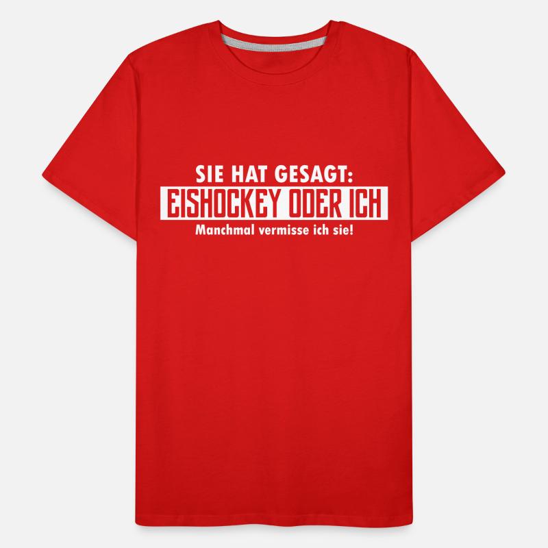 eishockey oder ich Männer Premium Bio T-Shirt