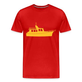 Boat de - Männer Premium Bio T-Shirt - Rot - Vorne - Damien (186cm)