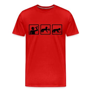 Alkohol - Männer Premium Bio T-Shirt - Rot - Vorne - Damien (186cm)