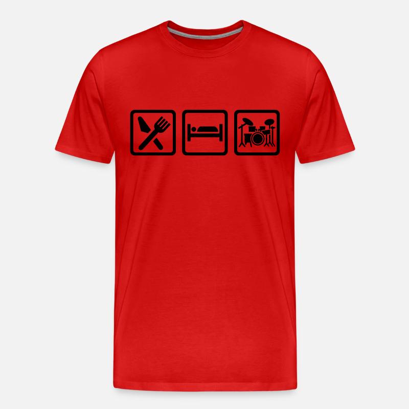 Schlagzeug - Männer Premium Bio T-Shirt - Rot
