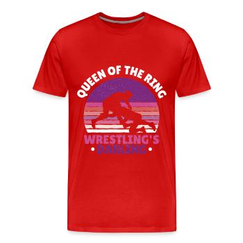 Entraîneur de lutte, lutteur, grappling, arts martiaux - T-shirt bio Premium Homme - rouge - Devant - Damien (186cm)