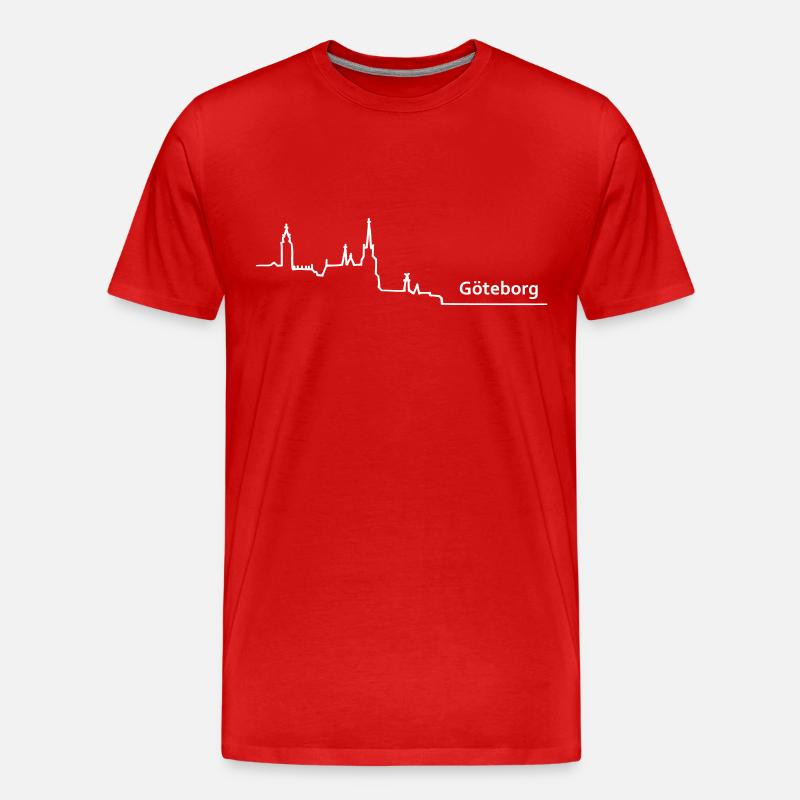 goeteborg skyline - Männer Premium Bio T-Shirt - Rot