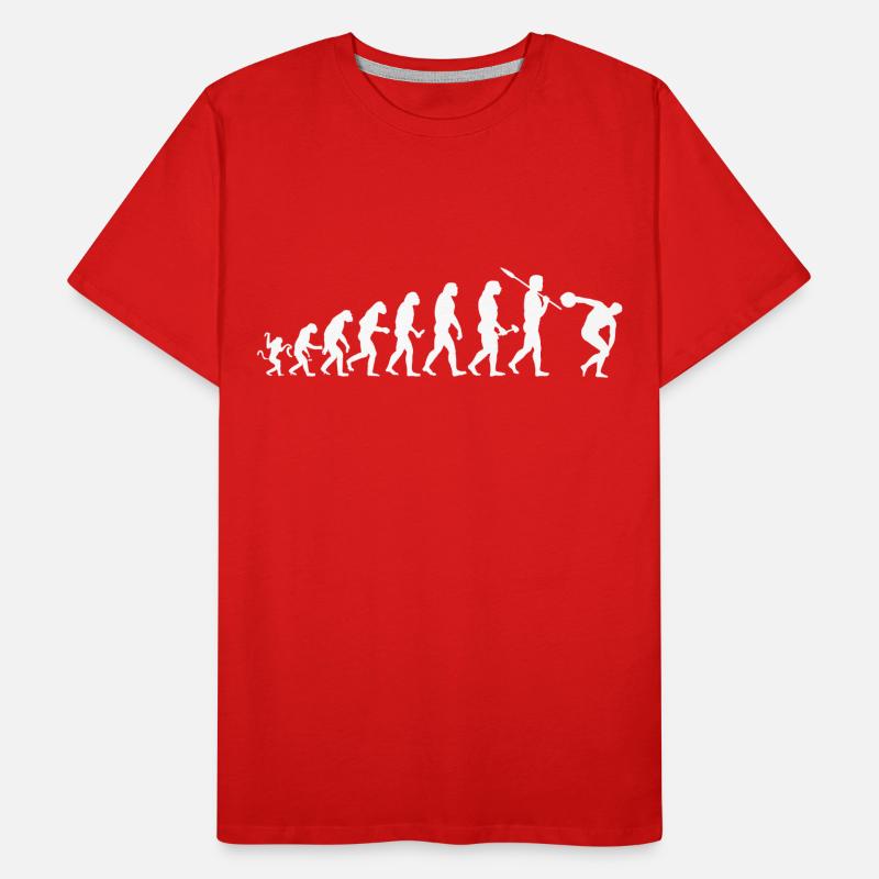 Evolution Diskuswerfer Silhouette Geschenk Shirt Männer Premium Bio T-Shirt