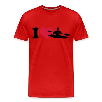 Kajak - Männer Premium Bio T-Shirt - Rot - Vorne - Damien (186cm)