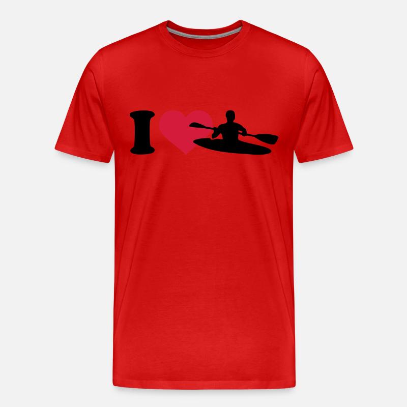 Kajak - Männer Premium Bio T-Shirt - Rot