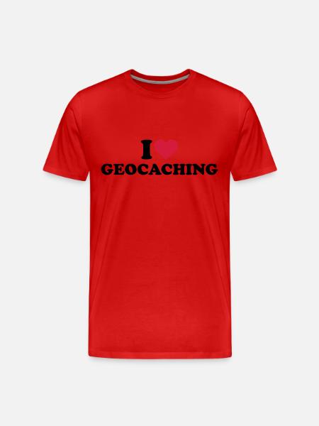 I love Geocaching - Men's Premium Organic T-Shirt - red
