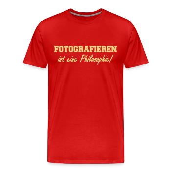 fotografieren ist eine philosophie - Männer Premium Bio T-Shirt - Rot - Vorne - Damien (186cm)
