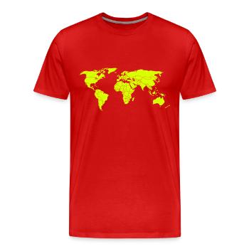 weltkarte - Männer Premium Bio T-Shirt - Rot - Vorne - Damien (186cm)
