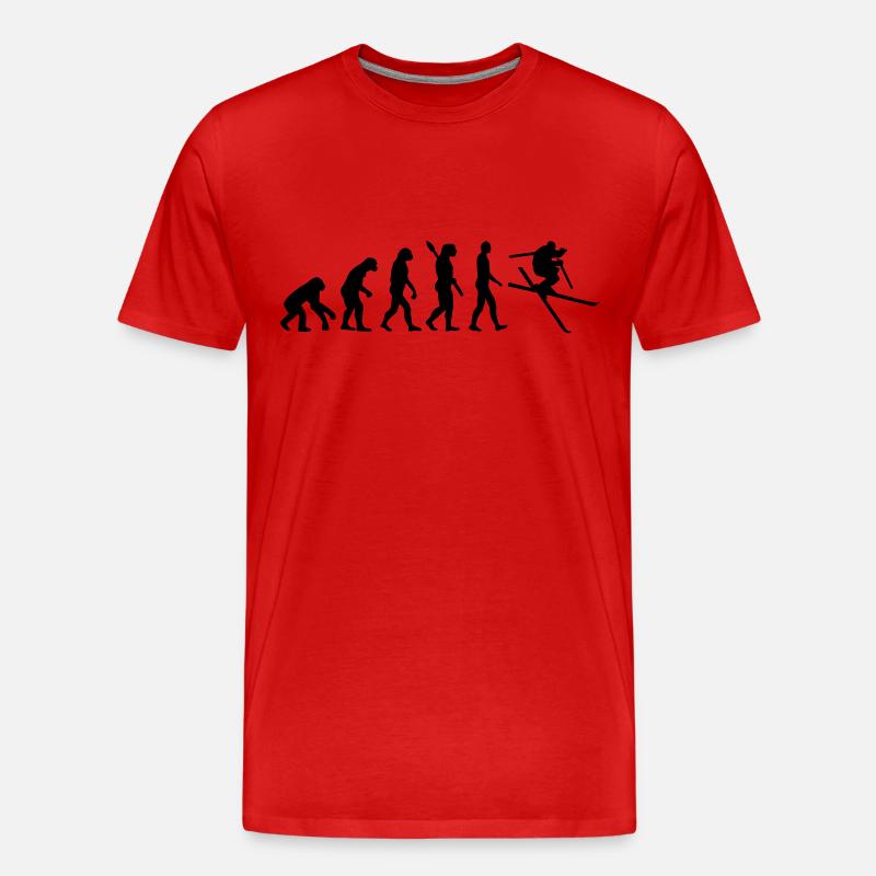 Évolution Ski - T-shirt bio Premium Homme - rouge