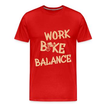 Work Bike Balance - Männer Premium Bio T-Shirt - Rot - Vorne - Damien (186cm)