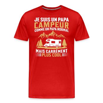 je suis un papa campeur t-shirt camping-car - T-shirt bio Premium Homme - rouge - Devant - Damien (186cm)