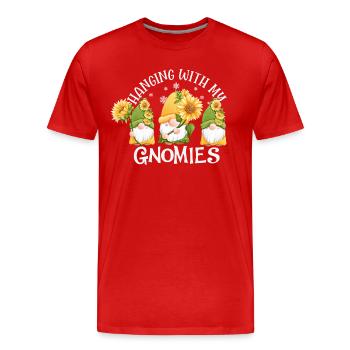 Abhängen mit meinen Gnomien - Männer Premium Bio T-Shirt - Rot - Vorne - Damien (186cm)