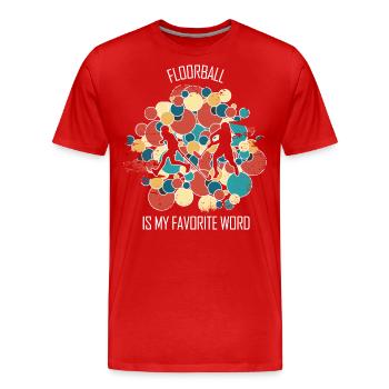 Floorball, Floorball, Hockey sur gazon, Hockey en salle - T-shirt bio Premium Homme - rouge - Devant - Damien (186cm)