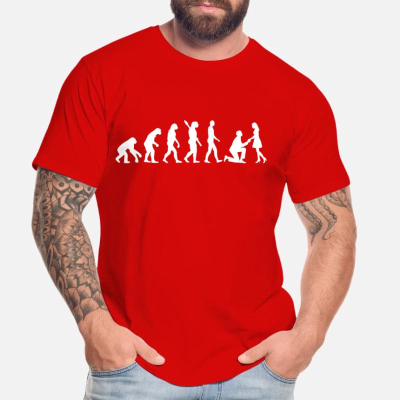 Evolution Wedding Proposal Men's Premium Organic T-Shirt