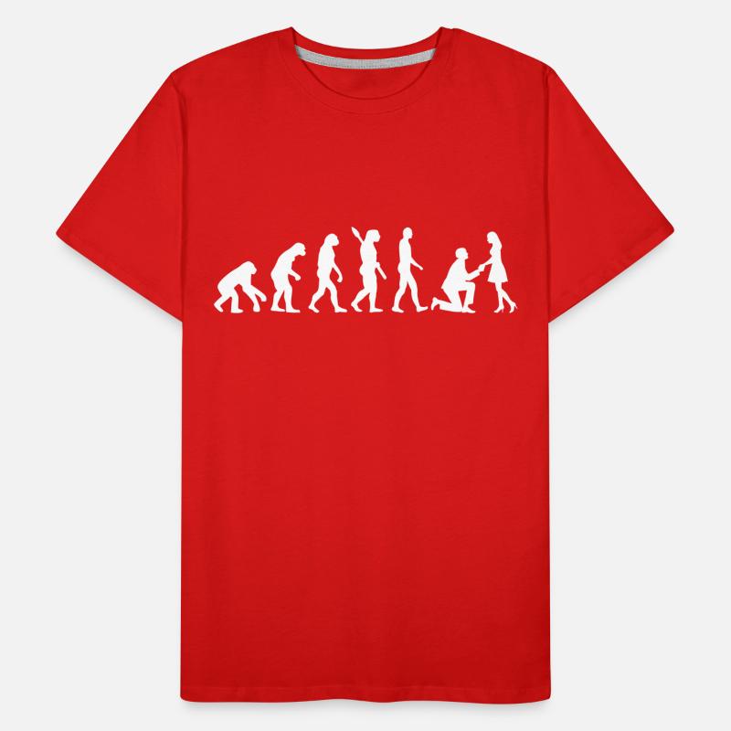 Evolution Wedding Proposal Men's Premium Organic T-Shirt