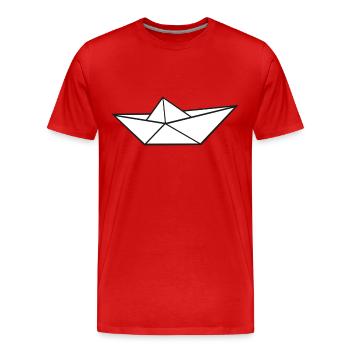 A Ship Paper Boat a Paper Boat Boats - Men's Premium Organic T-Shirt - red - Front - Damien (186cm)