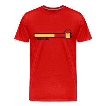 loading balken text logo design loading download e - Männer Premium Bio T-Shirt - Rot - Vorne - Damien (186cm)