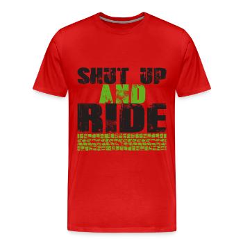 Shut up and RIDE / The shirt for all bikers - Men's Premium Organic T-Shirt - red - Front - Damien (186cm)