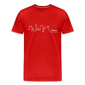 milano skyline - Männer Premium Bio T-Shirt - Rot - Vorne - Damien (186cm)