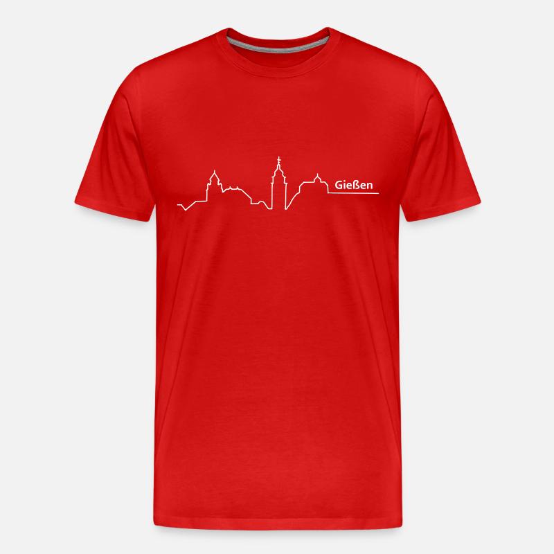 giessen Gießen skyline - Männer Premium Bio T-Shirt - Rot