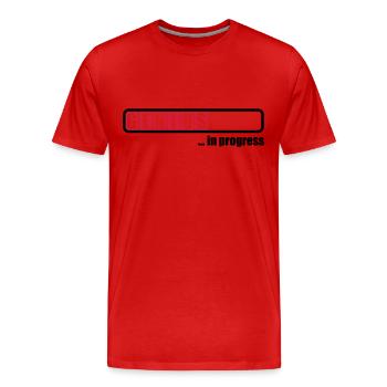Genius in progress - Men's Premium Organic T-Shirt - red - Front - Damien (186cm)