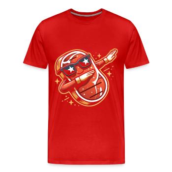 Steak-Liebhaber Feinschmecker Grillen - Männer Premium Bio T-Shirt - Rot - Vorne - Damien (186cm)