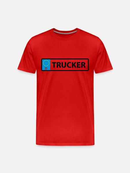 Nummernschild Trucker - Männer Premium Bio T-Shirt - Rot
