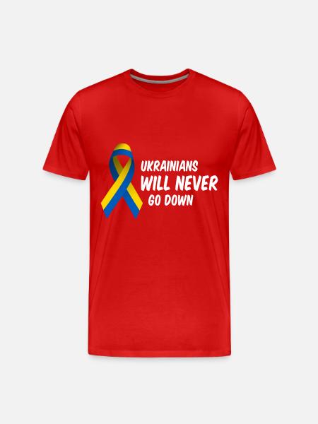 Ukrainians will never go down! - Men's Premium Organic T-Shirt - red