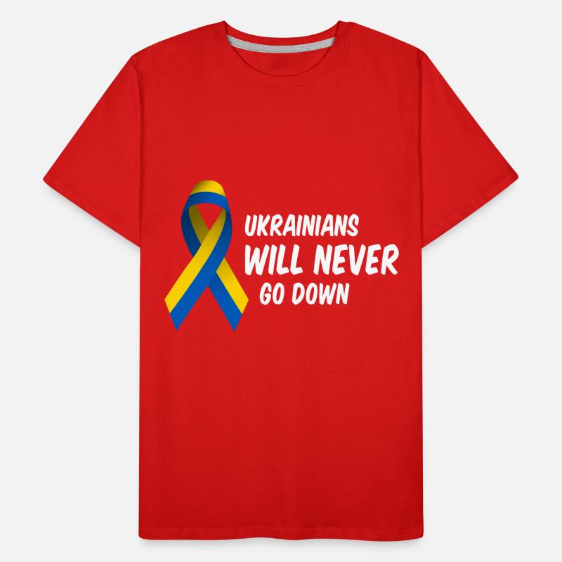 Les Ukrainiens ne descendront jamais ! T-shirt bio Premium Homme