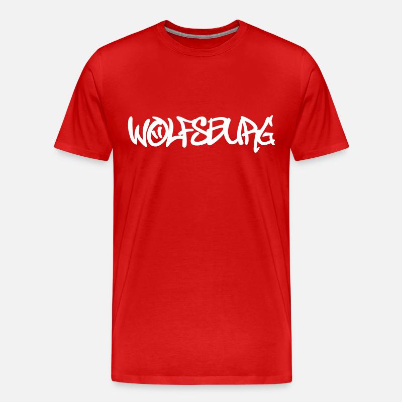 Wolfsburg Graffiti - Männer Premium Bio T-Shirt - Rot