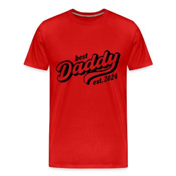 bester Vater 2024 Vatertag Vati Daddy - Männer Premium Bio T-Shirt - Rot - Vorne - Damien (186cm)