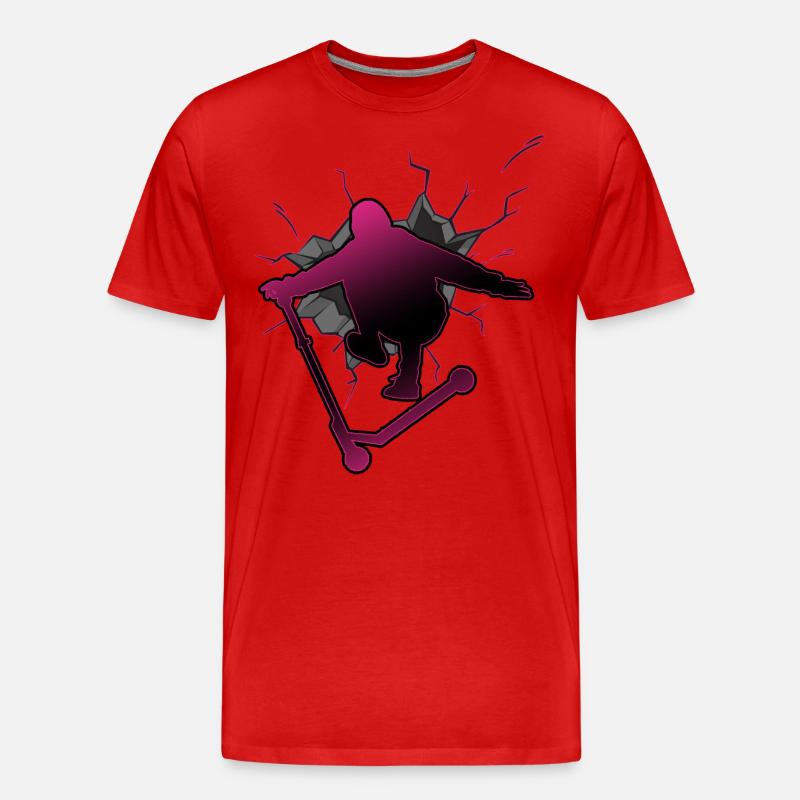 scooter roller stuntscooter e-scooter - T-shirt bio Premium Homme - rouge