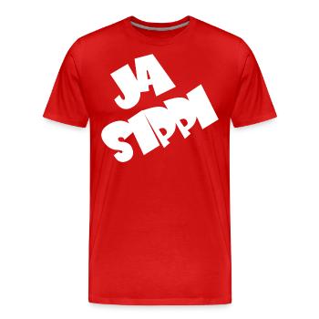 Ja Sippi - Männer Premium Bio T-Shirt - Rot - Vorne - Damien (186cm)